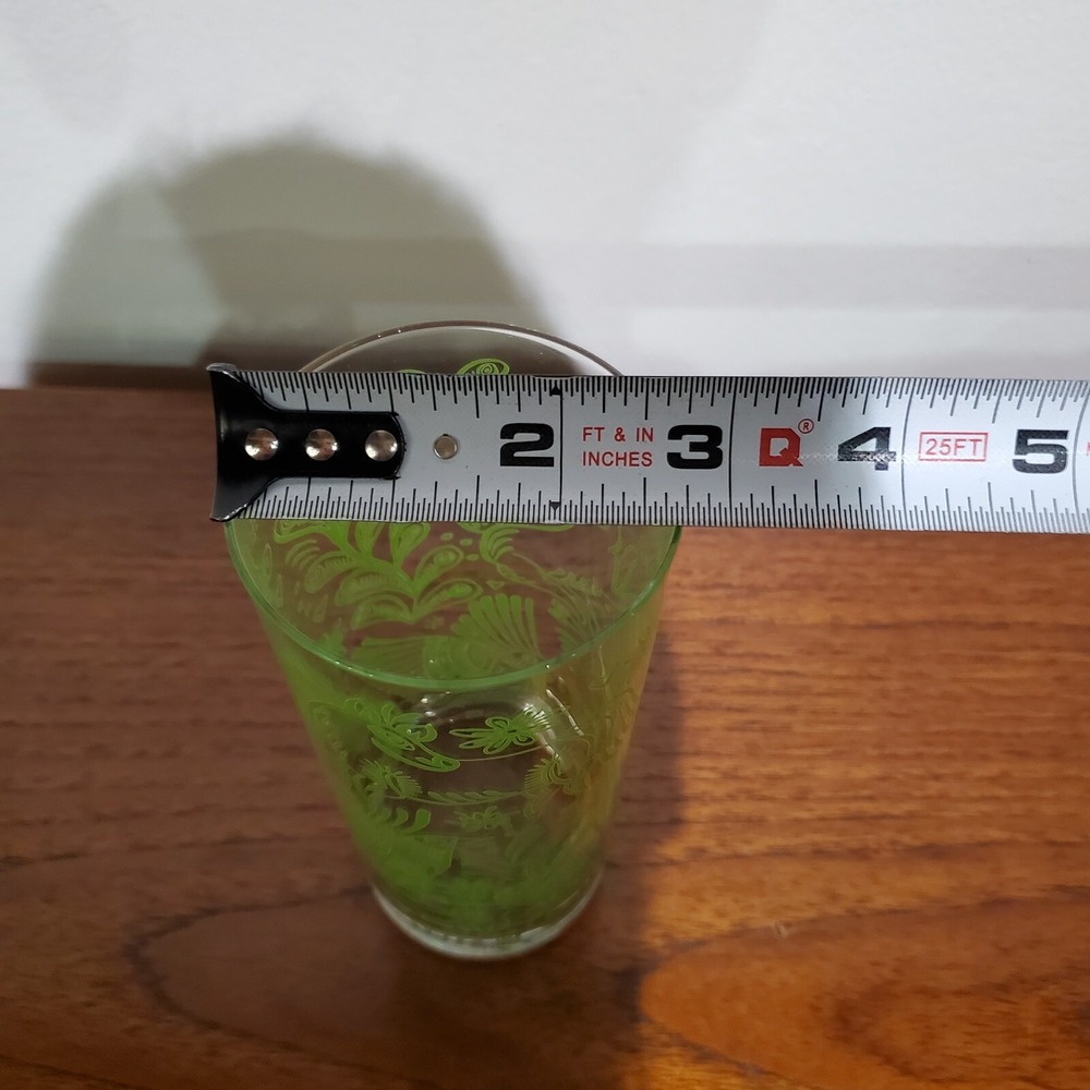 Vintage Glass Tumbler Made In Poland animal and leaf motif 6" tall - Picture 7 of 10